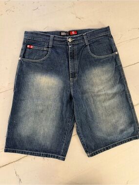 Southpole Jean Shorts Mens 38 Y2K Baggy Loose 90s Skater Goth Punk Blue
